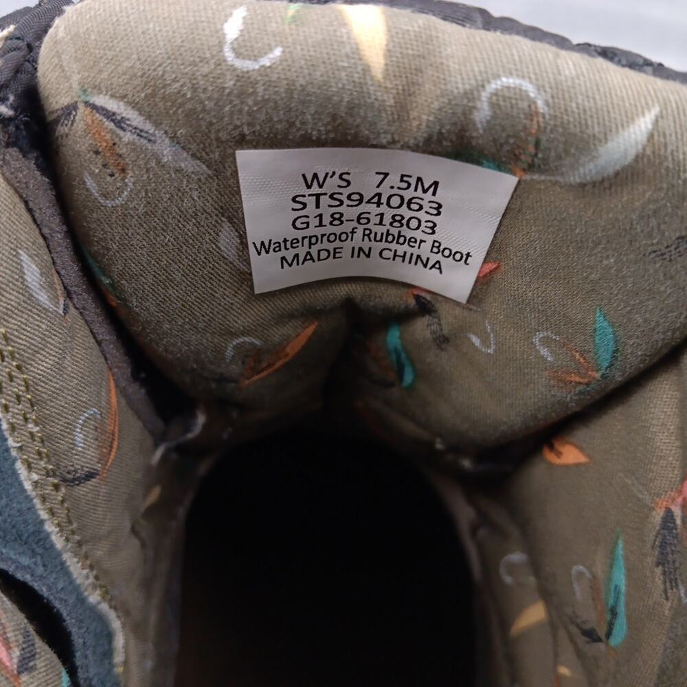 Sperry Saltwater Quilted Duck Boots Black Water Resistant Women Sz 8M - Picture 12 of 14